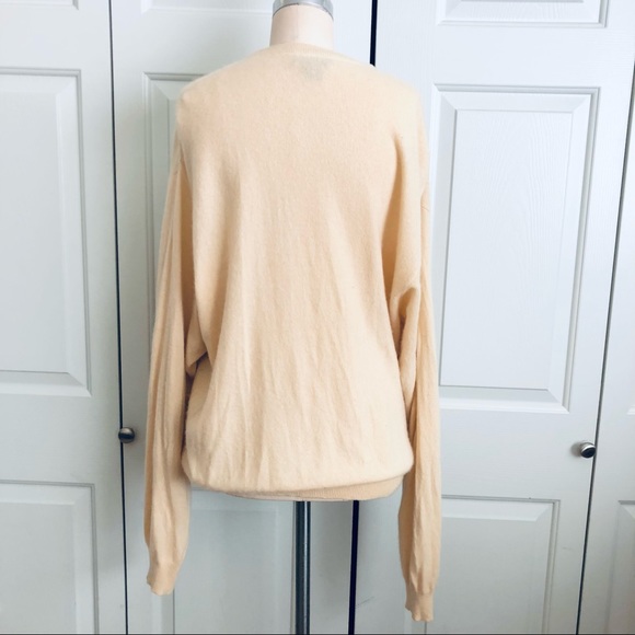 Club Room CR 💯 Cashmere Oversize Sweater Light Yellow Size XL - Picture 8 of 10